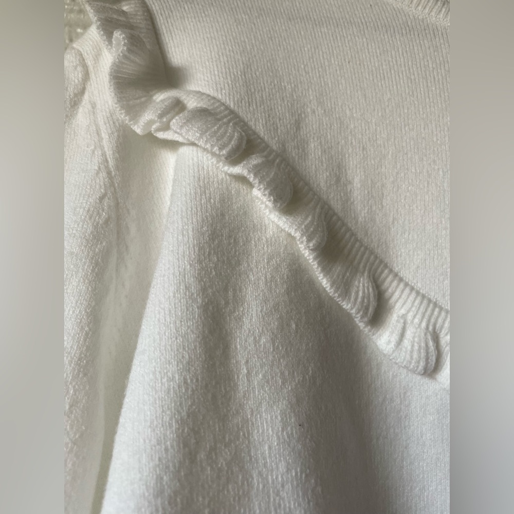 French Connection Babysoft Ruffle Sweater in Winter White - Picture 7 of 8